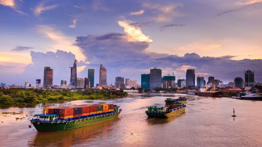 ho chi minh city from the saigon river